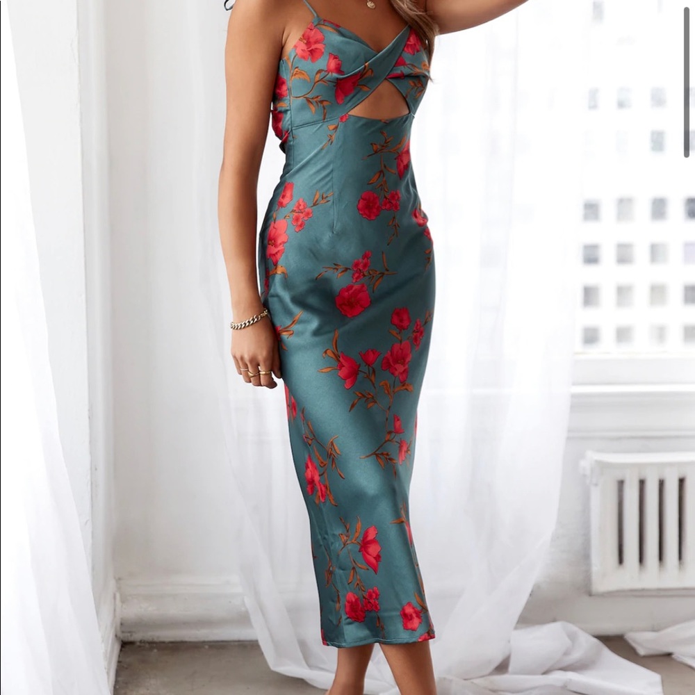{HELLO MOLLY} Satin Midi Dress